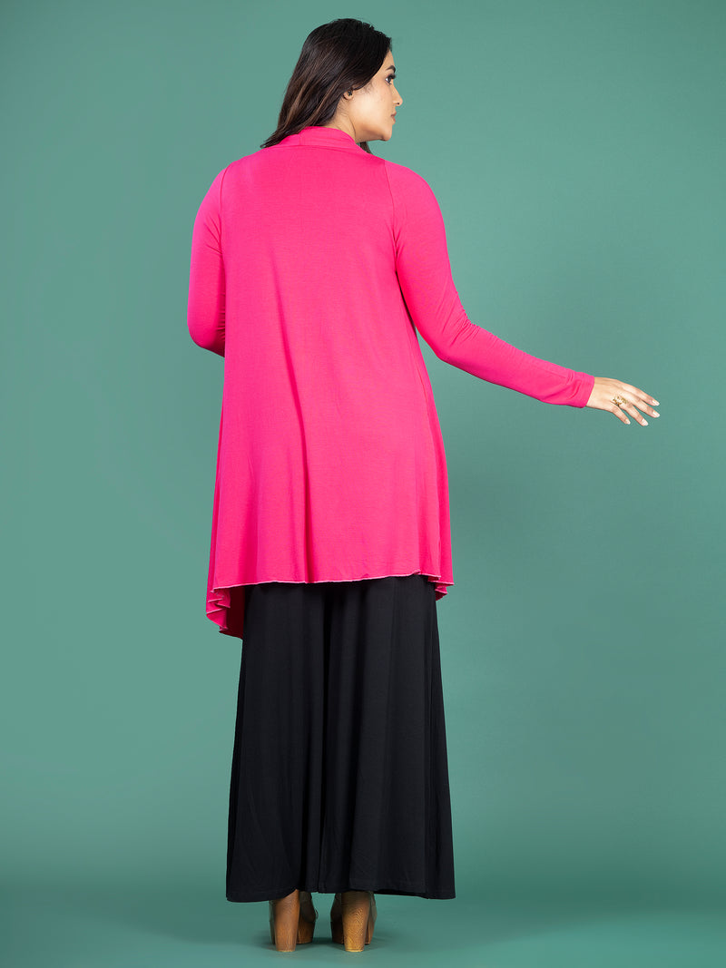 AIRA RUFFLE JACKET - HOT PINK