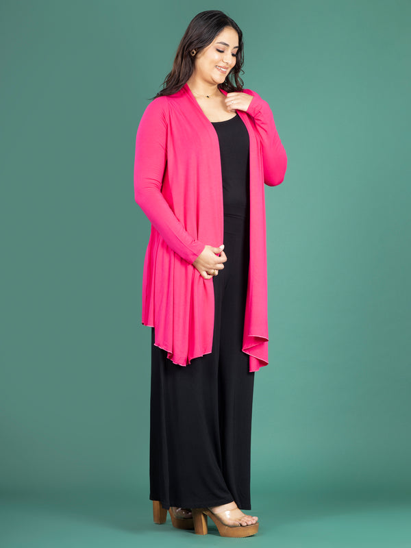 AIRA RUFFLE JACKET - HOT PINK