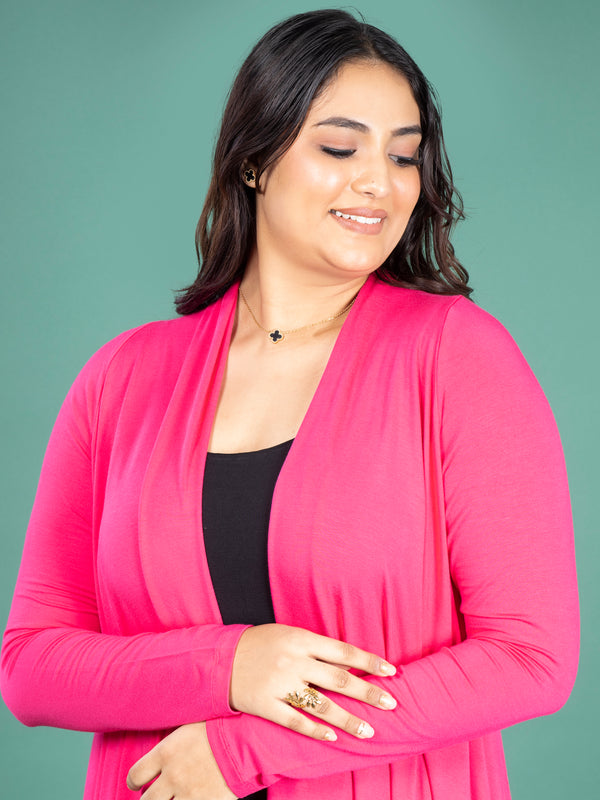 AIRA RUFFLE JACKET - HOT PINK