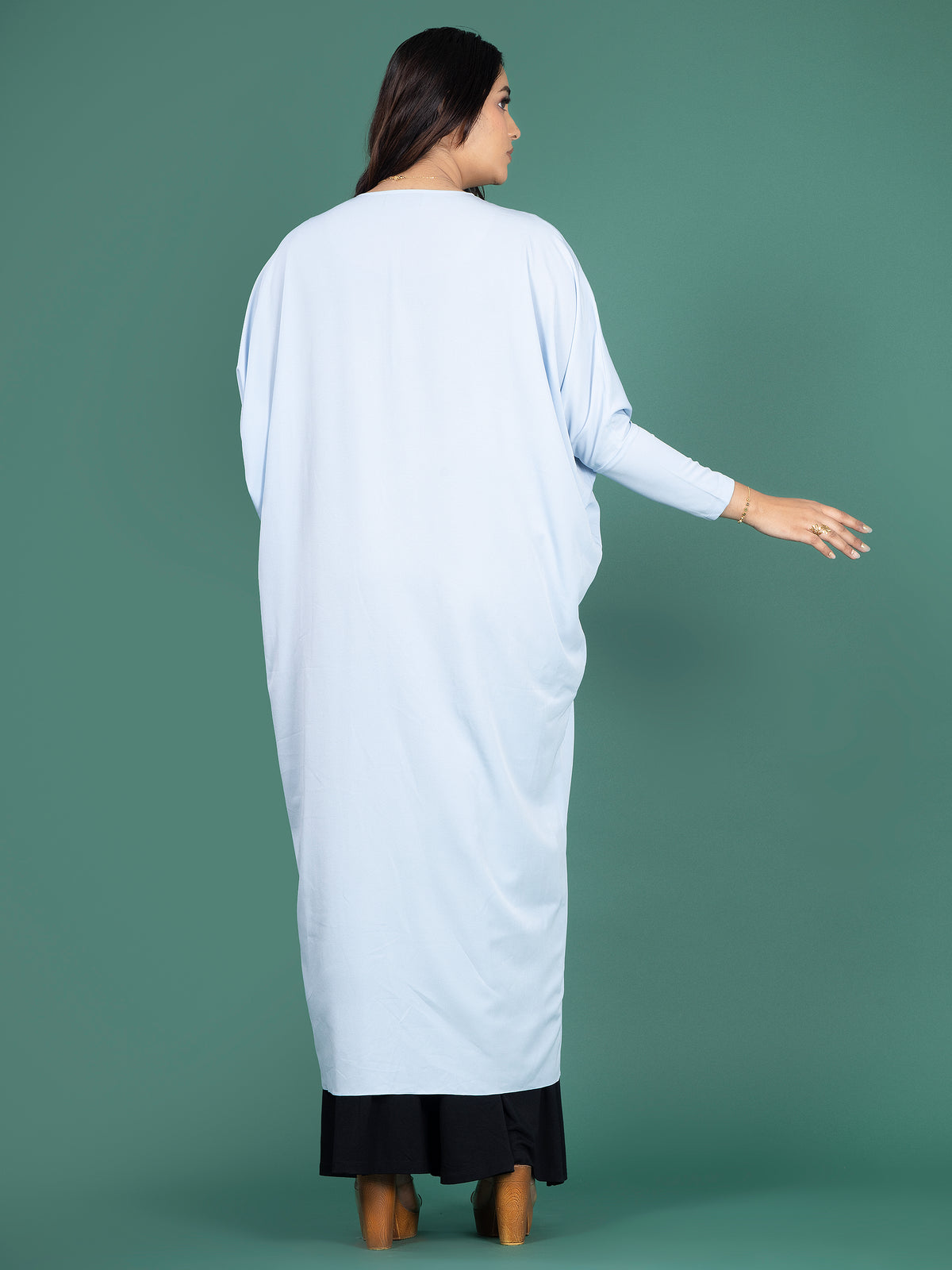 HANA OPEN CAPE - POWDER BLUE