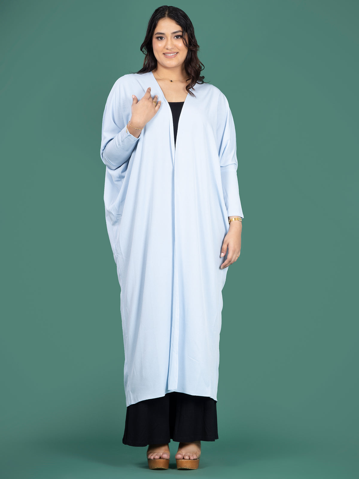 HANA OPEN CAPE - POWDER BLUE