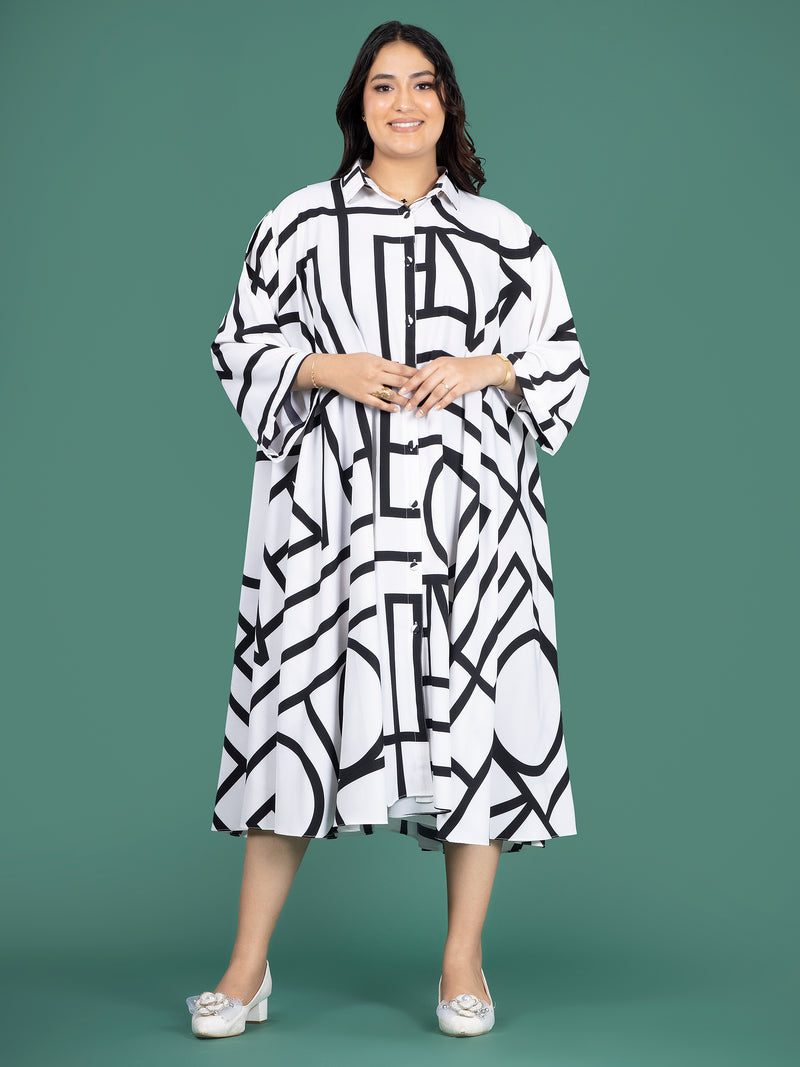 GEO MAZE SHIRT DRESS