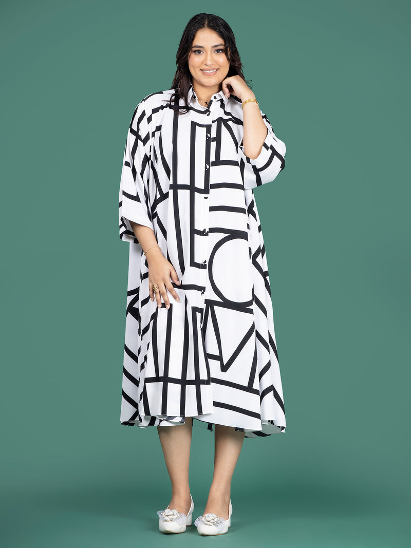 GEO MAZE SHIRT DRESS