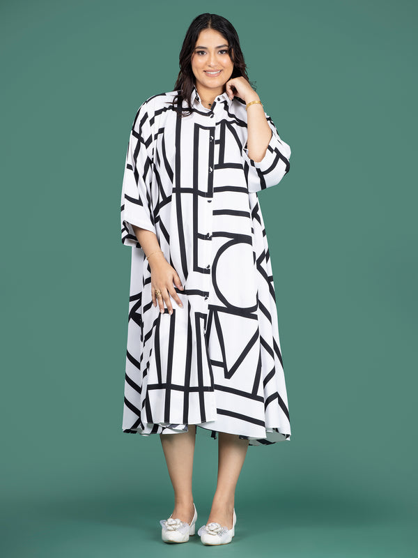 GEO MAZE SHIRT DRESS