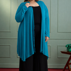 AIRA RUFFLE JACKET - TURQUOISE BLUE