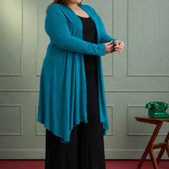 AIRA RUFFLE JACKET - TURQUOISE BLUE