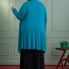 AIRA RUFFLE JACKET - TURQUOISE BLUE