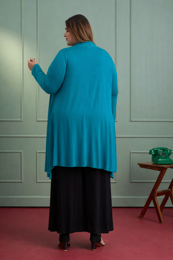 AIRA RUFFLE JACKET - TURQUOISE BLUE