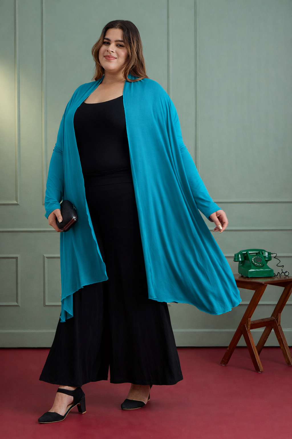 AIRA RUFFLE JACKET - TURQUOISE BLUE