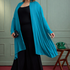 AIRA RUFFLE JACKET - TURQUOISE BLUE