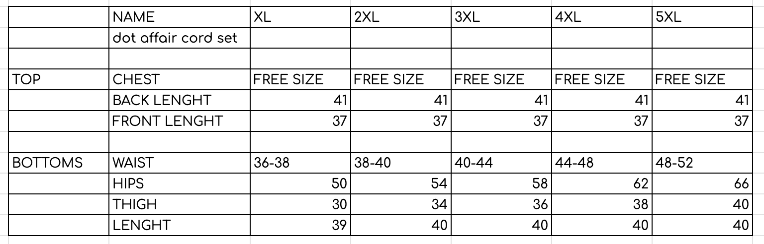 Size Guide