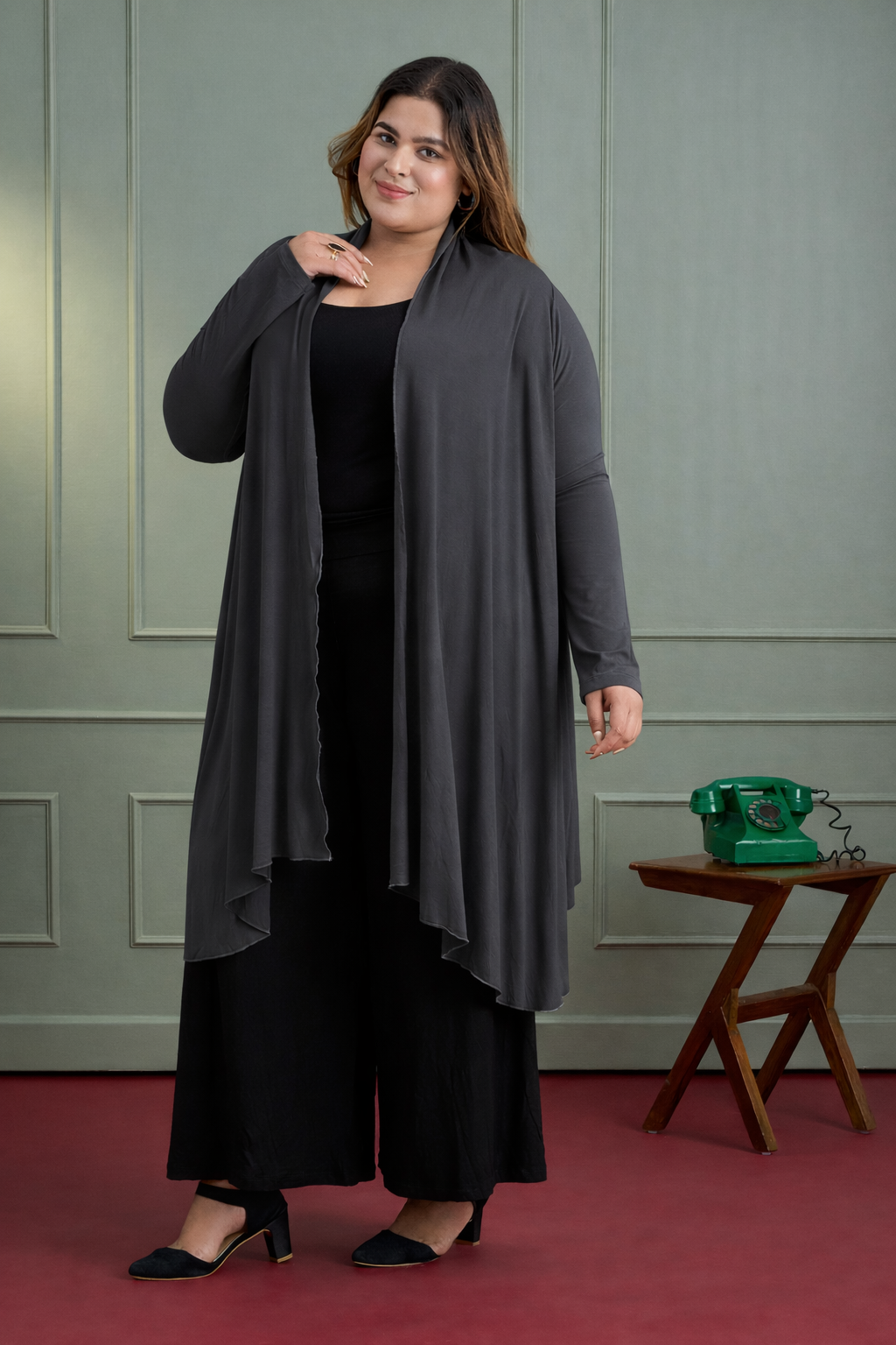 AIRA RUFFLE JACKET - DARK GREY