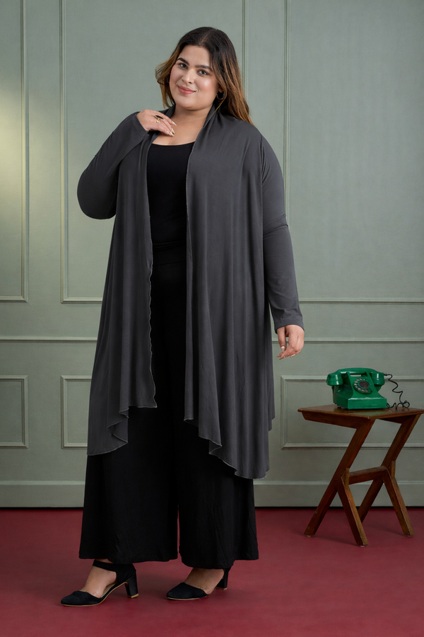 AIRA RUFFLE JACKET - DARK GREY