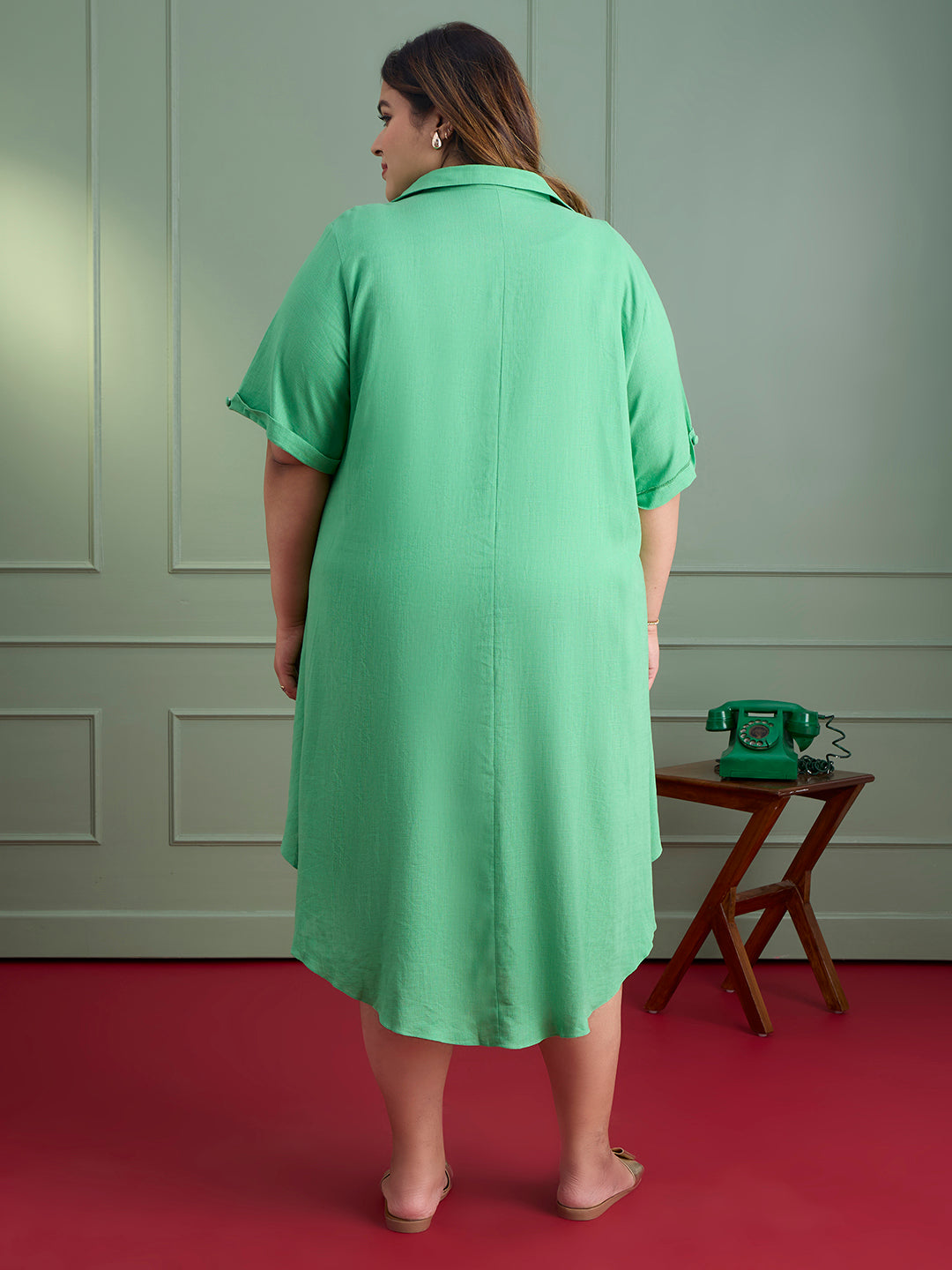 MINT BREEZE LINEN DRESS