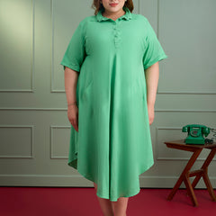 MINT BREEZE LINEN DRESS