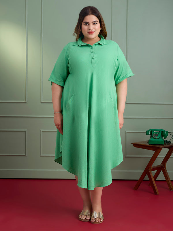MINT BREEZE LINEN DRESS
