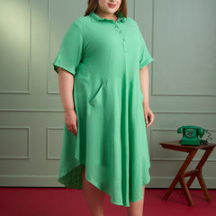 MINT BREEZE LINEN DRESS