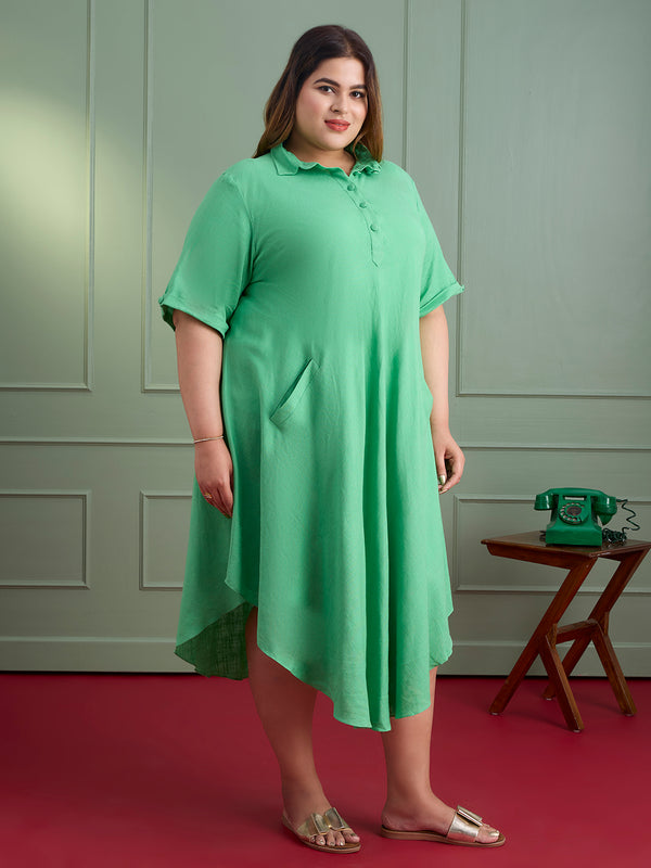 MINT BREEZE LINEN DRESS