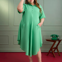 MINT BREEZE LINEN DRESS