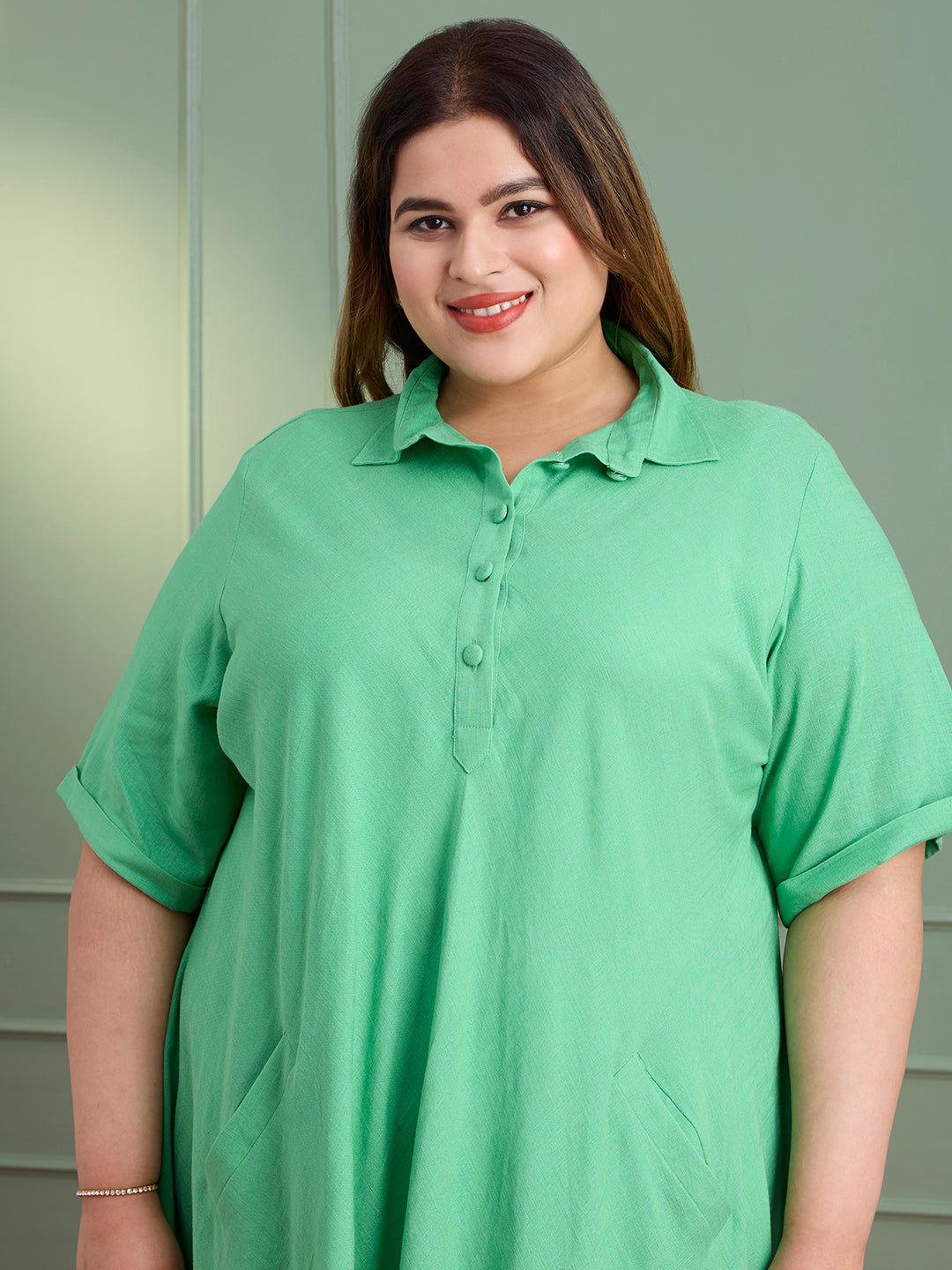 MINT BREEZE LINEN DRESS