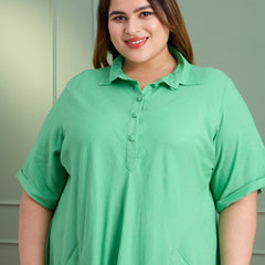 MINT BREEZE LINEN DRESS