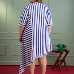MARINE STRIPE FLOW DRESSS