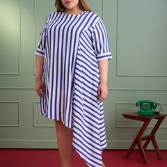 MARINE STRIPE FLOW DRESSS