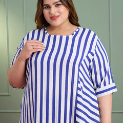MARINE STRIPE FLOW DRESSS