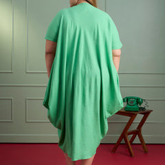 SAGE LINEN DRAPE DRESS