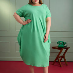 SAGE LINEN DRAPE DRESS