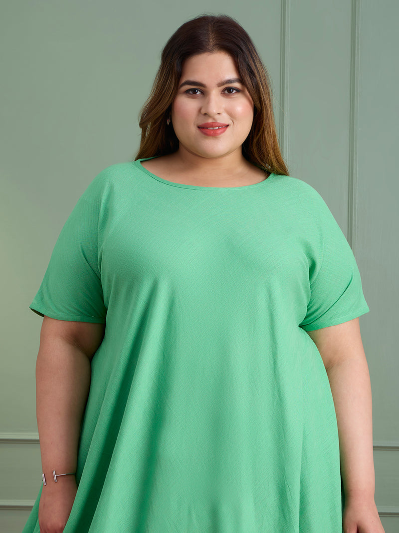 SAGE LINEN DRAPE DRESS