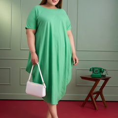 SAGE LINEN DRAPE DRESS