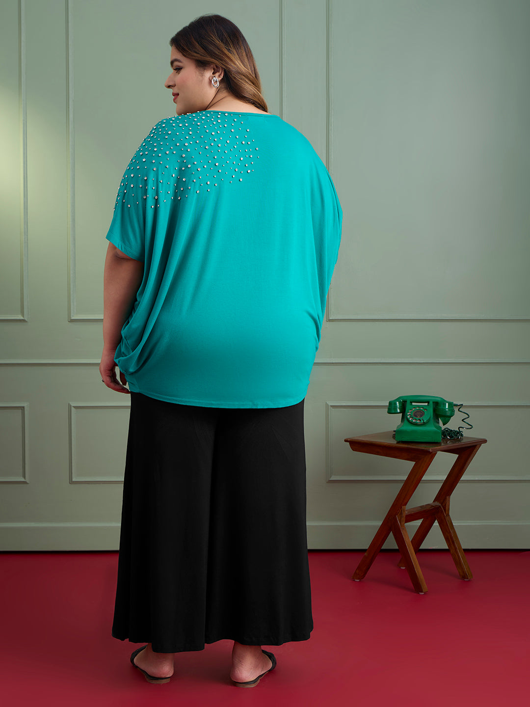 CRYSTAL WAVE EMBELLISHED TOP