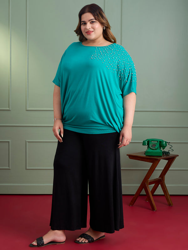 CRYSTAL WAVE EMBELLISHED TOP