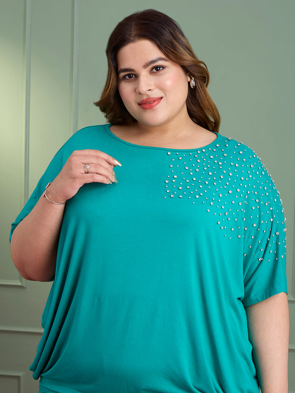 CRYSTAL WAVE EMBELLISHED TOP