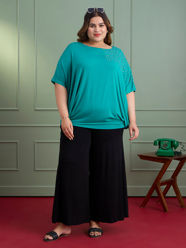 CRYSTAL WAVE EMBELLISHED TOP