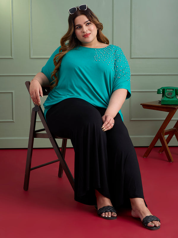 CRYSTAL WAVE EMBELLISHED TOP