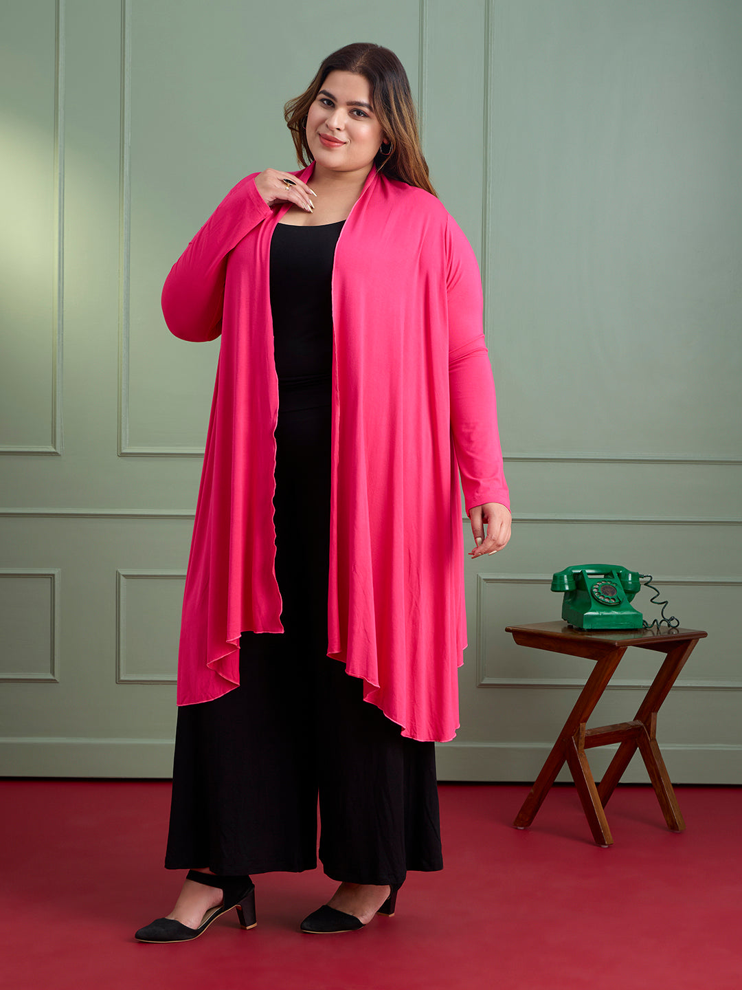 AIRA RUFFLE JACKET - HOT PINK