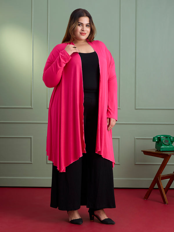 AIRA RUFFLE JACKET - HOT PINK