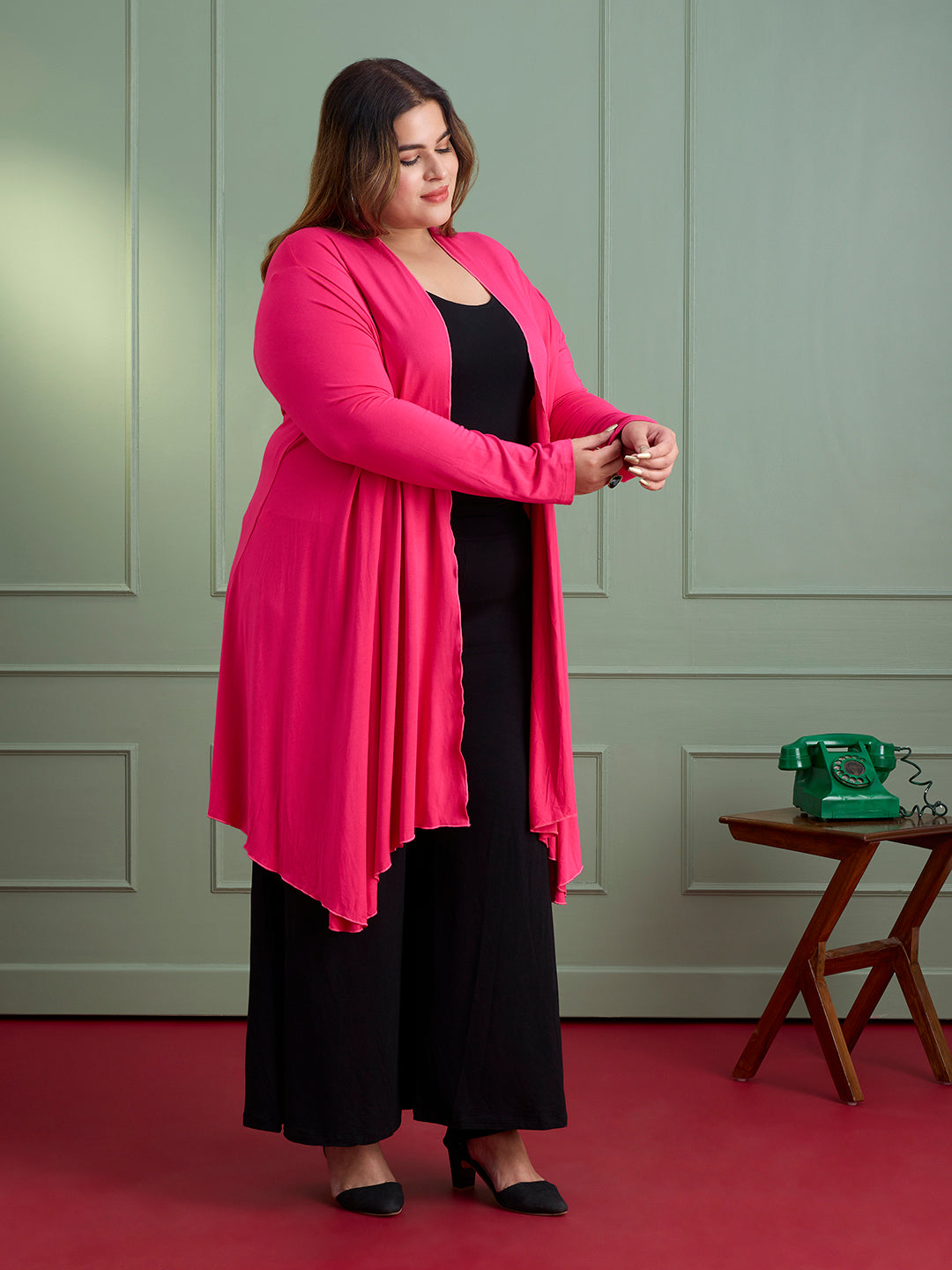 AIRA RUFFLE JACKET - HOT PINK