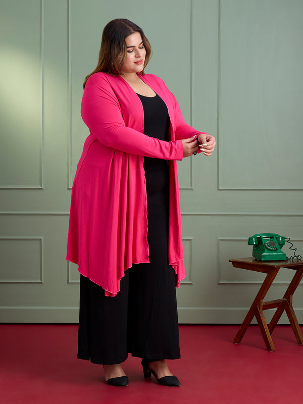 AIRA RUFFLE JACKET - HOT PINK