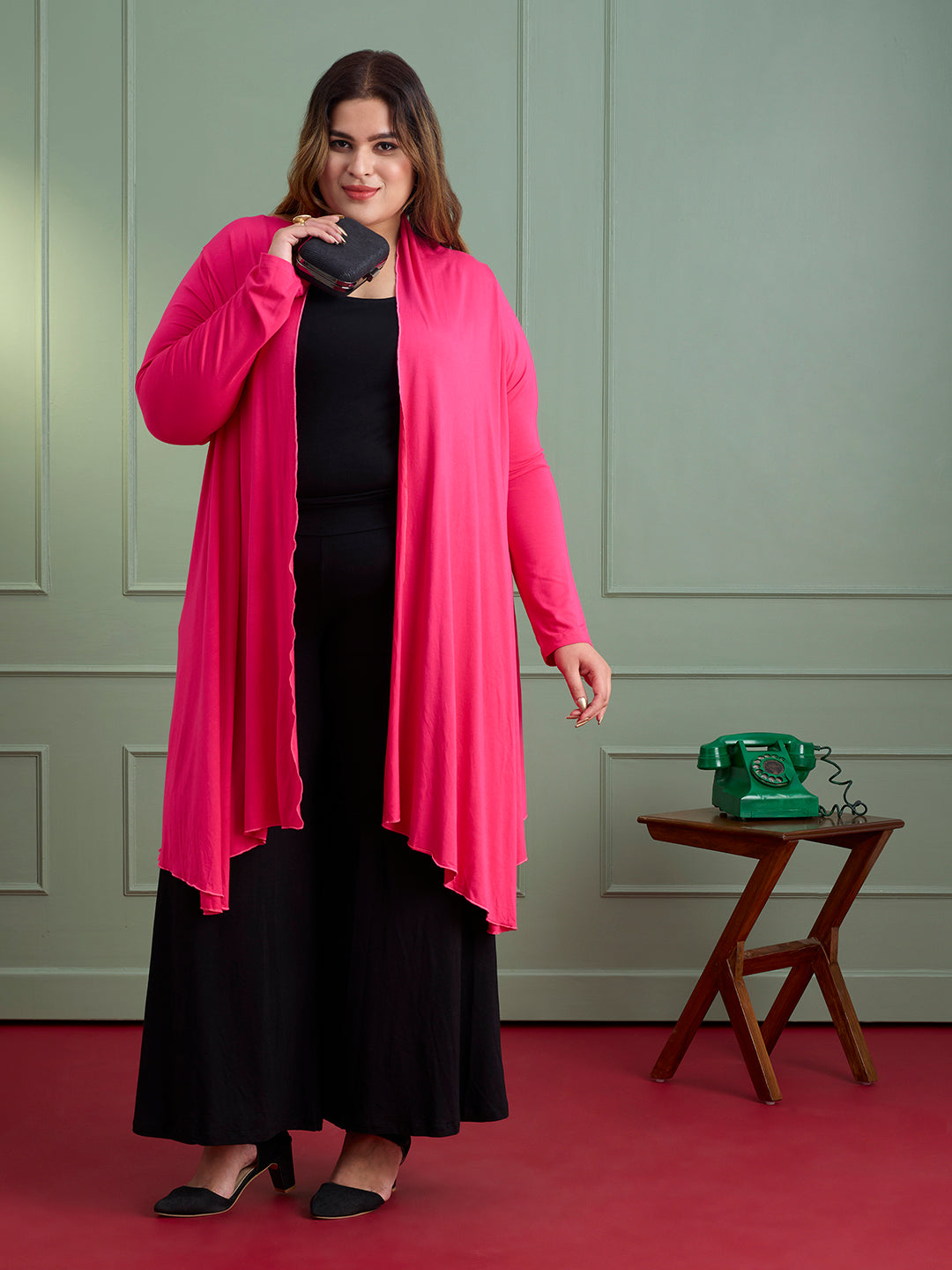 AIRA RUFFLE JACKET - HOT PINK