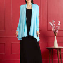 AIRA RUFFLE JACKET - SKY BLUE