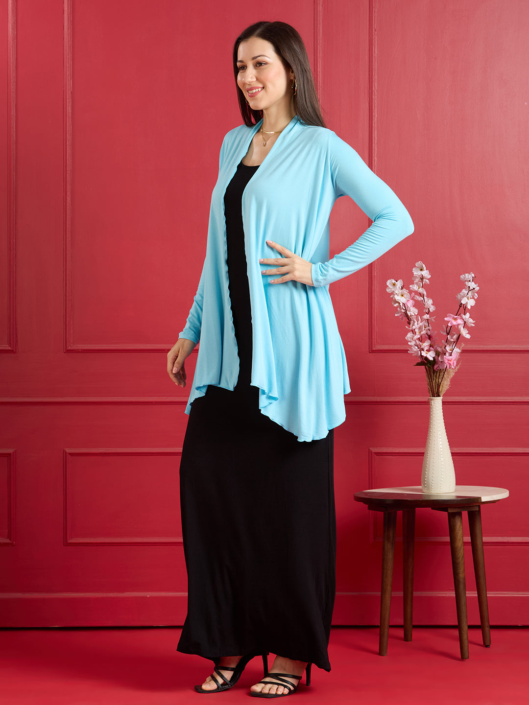 AIRA RUFFLE JACKET - SKY BLUE