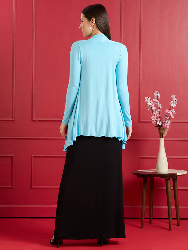 AIRA RUFFLE JACKET - SKY BLUE