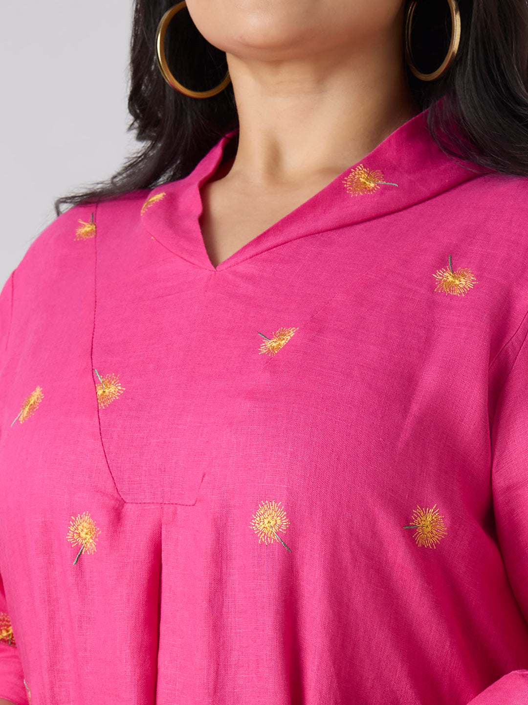 AURORA PINK LINEN DRESS