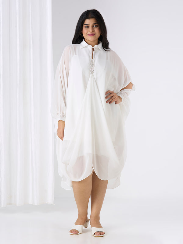 SELENE KAFTAN DRESS - WHITE