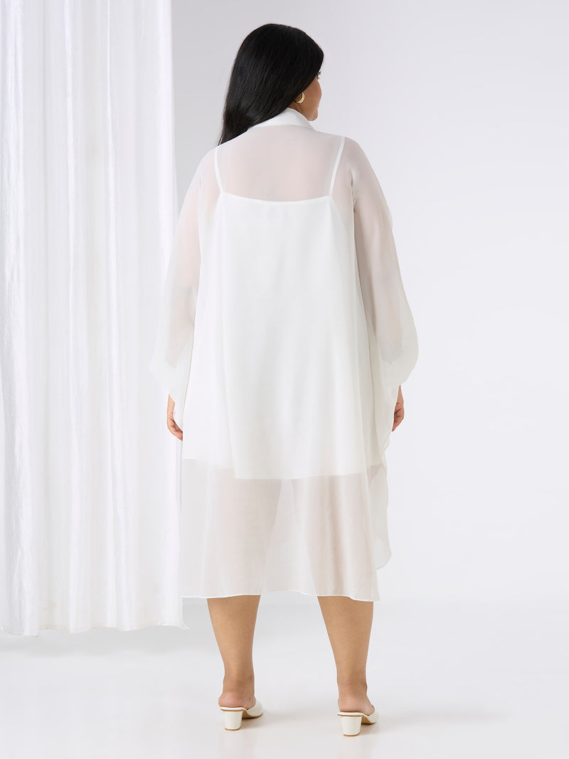 SELENE KAFTAN DRESS - WHITE