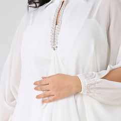 SELENE KAFTAN DRESS - WHITE