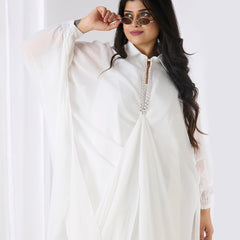SELENE KAFTAN DRESS - WHITE